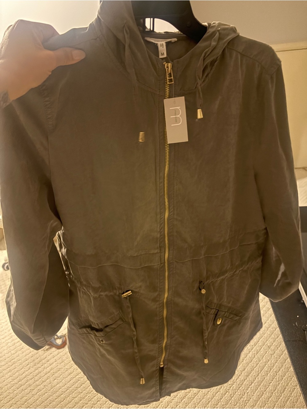 Maurices Olive Hooded Field Jacket with Gold Hardware